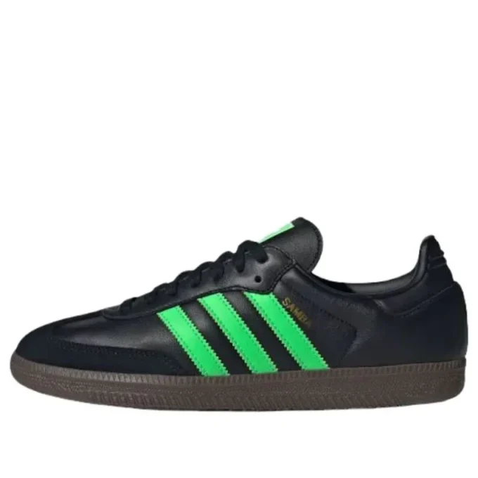 Adidas Samba «Core Black Screaming Green Gum»