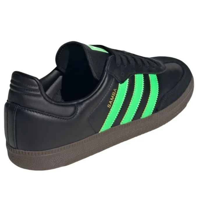 Adidas Samba «Core Black Screaming Green Gum»